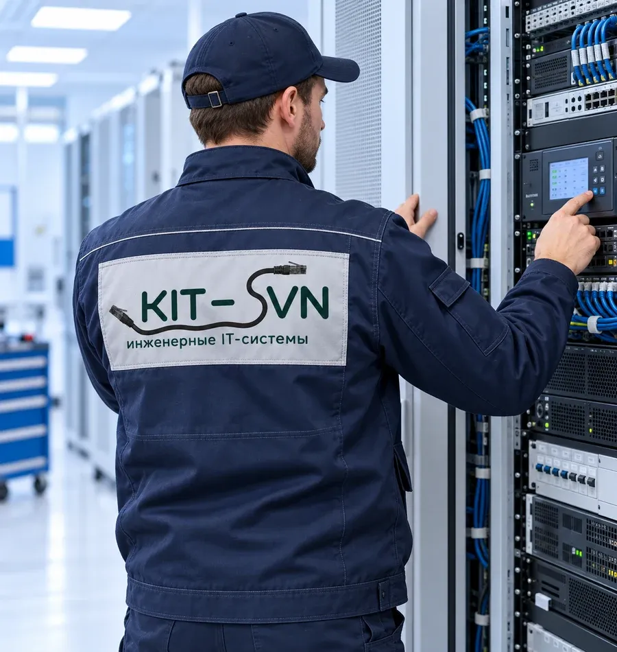 Специалист KIT-SVN проводит обслуживание оборудования
